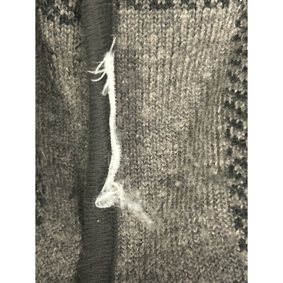 Abercrombie & Fitch Women Fleece Jacket Medium Black Gray Check Quilted Pockets - Picture 7 of 7